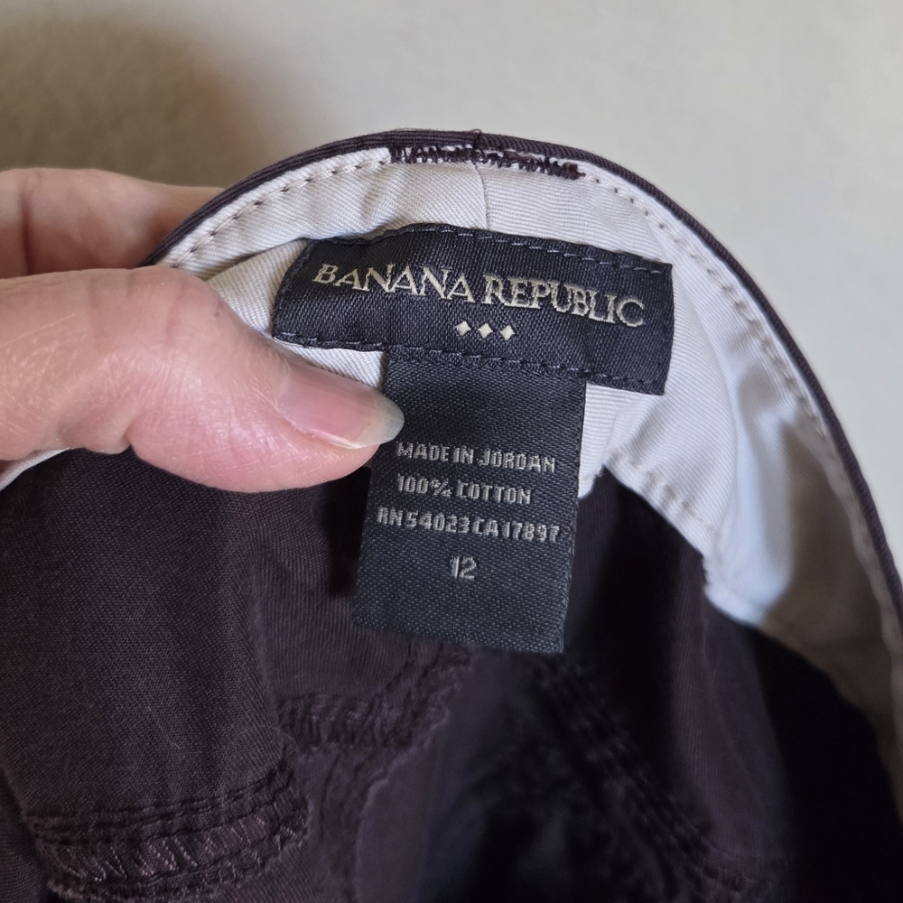 Y2k Banana Republic Chocolate Brown Cotton Trousers Pants Office Business Casual - Picture 6 of 7